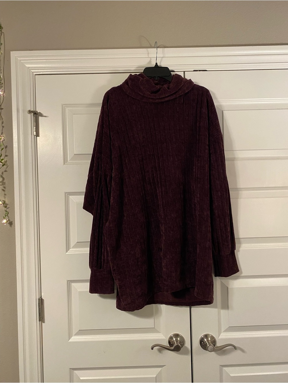 Motel Rocks Deep Berry Ribbed Turtle Neck Sweater